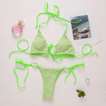 DEKA Brazilian Cross Bandage Bikini Set Women Lover Swimsuit Halter Swimwear Push Up Bikini Beachwear Sexy Bathing Suit