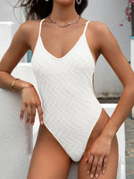 Wrinkled Criss Cross Backless Female Swimsuits One Piece Swimsuit Women Thong Swimwear High Cut Monokini Bathing Suit Swim Lady