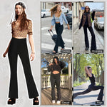 Stretchy Sports Flared Pants For Women Bootcut Wide Leg Sweatpants High Waist Soft Fitness Leggings Cross Waist Slimming Bottoms