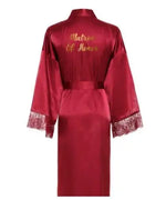 Women Long robe Satin Robe Bridal Robe Bridesmaid Robes Lace Robe Wedding Robe Sleepwear Bathrobe Dressing Long Gowns