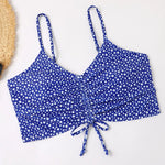High Waist Bikini Swimsuit Women 2024 Floral Print Swim Suits Drawstring Front Shorts Boxers Swimwear Trunks Pool Bathing Suit