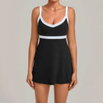 Women's Seamless Yoga Jumpsuit Tennis Sports Fitness Beautiful Back Slim Fit One-piece Pocket Anti-exposure Training Golf Skirt