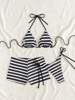 DEKA New Arrival Triangle Striped Bikini Set Women Shorts Swimsuit Micro Swimwear Bathing Suit Brazilian Biquini Sexy Beach Wear