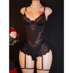 New Lace Sexy Slim Waist Sexy For Women Mesh Patchwork Deep V Bodysuits Backless Deep V Suspenders Sleeveless Bodysuits TI6K