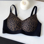 Fashion Leopard Bra Seamless Push Up Design Wireless Lightweight Comfort for Women Small Chest Enhancement Underwear