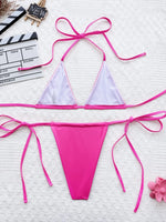 Extreme Mini Micro Thong Bikini PU Leather String Bikini Women Swimwear Female Swimsuit Two-pieces Bikini Set Bathing Suit Swim