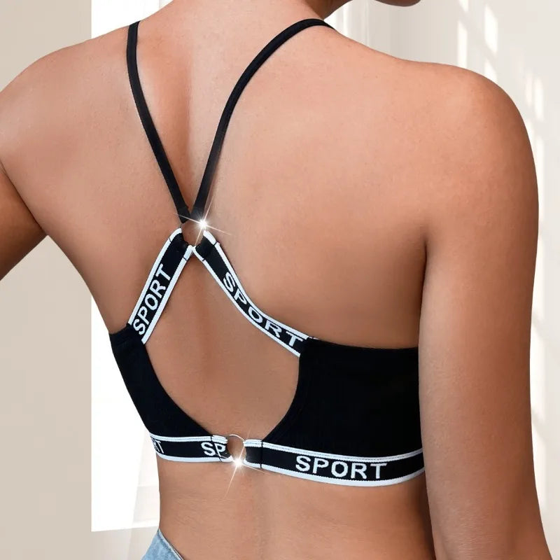1pcs New Style Letter Decor Women's Bras Wire-Free Padless Women Underwear Breathable Sexy Lingerie Yoga Sport Women's Bras