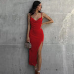 Elegant Sexy Evening Party Dress for Women 2022 New Midi Long Bodycon Slip Dresses Summer Thigh Split Vestidos De Fiesta