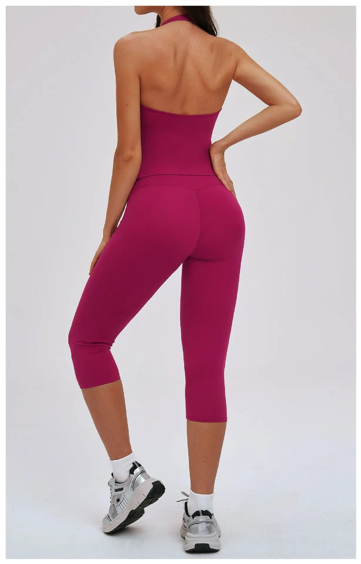 2PCS Workout Set Women Yoga Sets V Neck Cross Slim Sports Tank Top Athletic Wear Outdoor Tight High Waist Leggings Fitness Suits