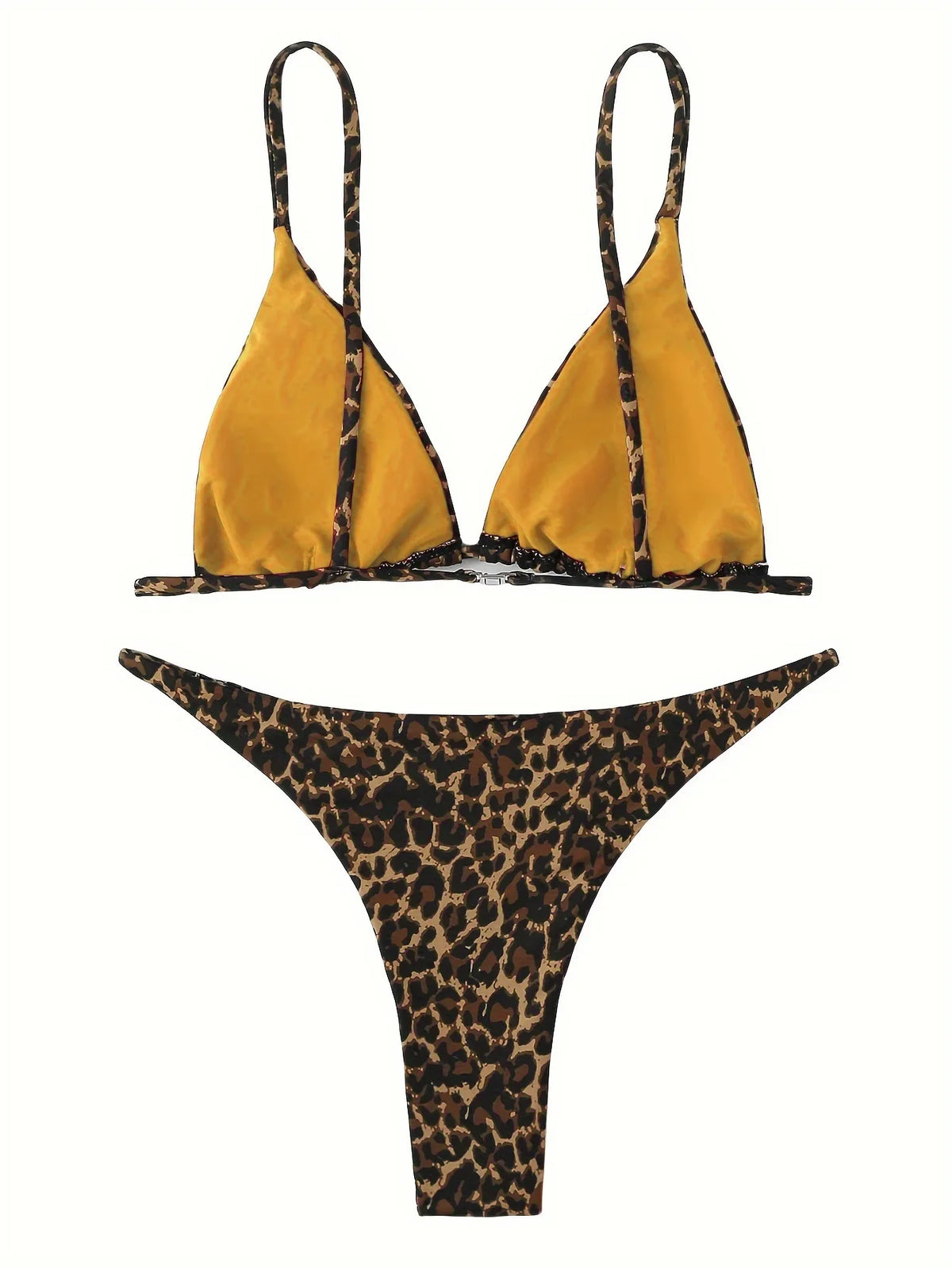 2024 Micro Leopard Bikini Women High CutBandage Push Up Swimsuit Sexy Bathing Suit Padded Thong Swimwear,summer Beach Vacation