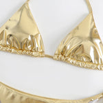 Sexy Gold Silver Red Strings Bikini 2024 Women Swimsuit Female Swimwear Thong Bikinis Set Brazilian Beach Bathing Suit Biquini