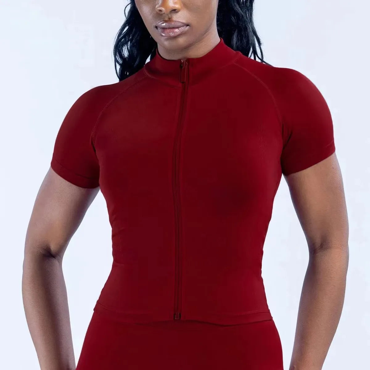 Short Sleeve Zippy Yoga Top Sports Tee Women Running Jacket Seamless Gym Tops Clothes Fitness Pilates Breathable Workout Shirts