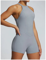Short Sports Jumpsuit Women Hollow Out Backless Sleeveless High Elasticit Yoga One Piece Suit Tight Fitting Fitness Rompers