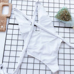 Sexy Wrap Around Bandage Women Swimwear One Piece Swimsuit Female Bather Deep V Neck Bathing Suit Swim Backless Monokini V1639C