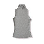 Spring Pure Desire Hot Girl Style Elastic Slim Fit Half High Collar Inner Layer Base Shirt Vest Solid Color Casual Fashion L25M