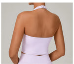 Women Fitness Sports Bra Halter Top High Support Push-up Open Back Gym Bra Shockproof Running Fitness Yoga Workout Underwear