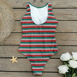 Striped Women One Piece Swimsuit High Quality Swimwear Printed Push Up Monokini Summer Bathing Suit Tropical Bodysuit Female