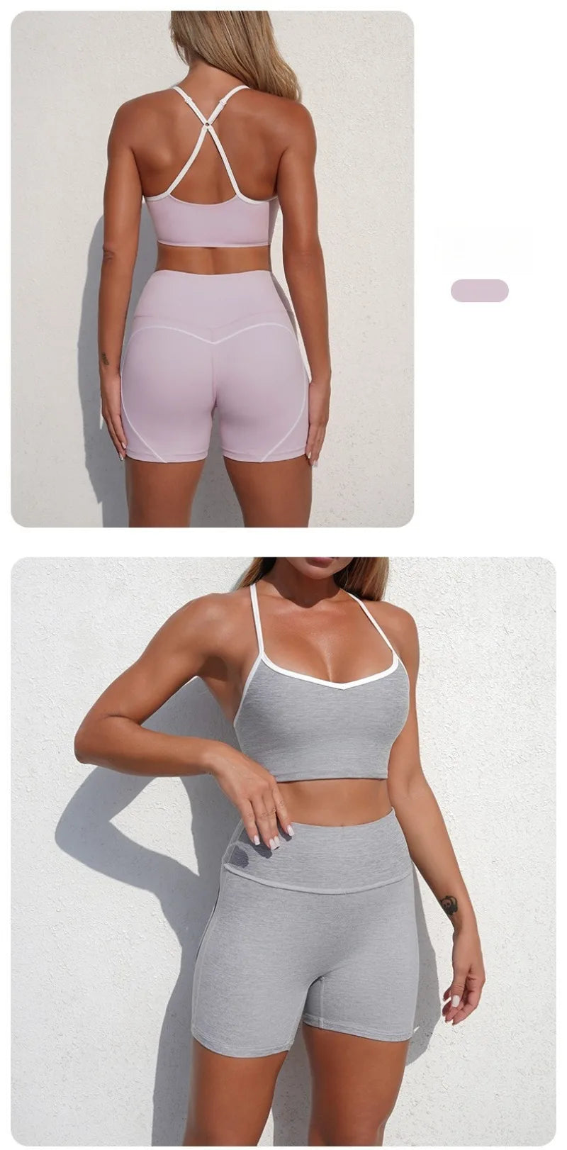 Women's Yoga Sets Sports Fitness Cross Beauty Back Bra Slim Fit Hip-Lifting Shorts Suits Running Workout Gym Training Sets