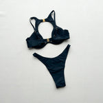 Black Color 3 Pieces Suit Women Sexy Hollow Out Micro Bikini Set+Skirt Cover-up Beachwear Female Bathing Suit Backless Biquini