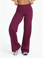 Women's Nude Feel Casual Straight Leg Pants Soft Slim Fit Wide Leg Yoga Trousers Running Gym Active Long Pants Plus Size Clothes