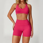 Yoga Set 2PCS Women Tracksuit Nude Feeling Workout Sets Gym Clothes Push Up Fitness Running Sportwear Sport Bra Leggings Suit