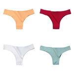 4Pcs/Set Cotton Panties Women Breathable Briefs Soild Underwear Female Underpants Low Waist Brazilian Panty Sexy Lingerie M-XL