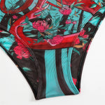 S - XXL 3PCS New Printed Long Sleeve With Pants Sarong Women Swimwear One Piece Swimsuit Female Bather Bathing Suit Swim V7180