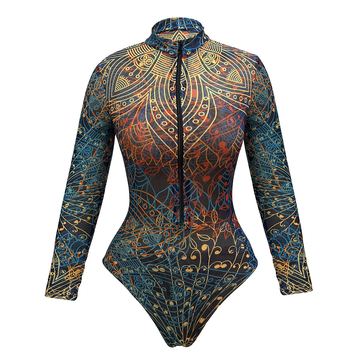 Vintage Leaves Print SPF Sunscreen Pants Swimwear Sets Women Long Sleeve Zipper Bathing Suit Sun Protect One Piece Swimsuit 2026