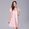 Women's Sleepwear Ice Silk Casual Silk Pajamas Women's Summer Sexy Short Sleeve Lace Pajamas Loungewear
