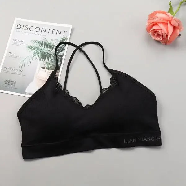 Lace Bra Top Sexy Lingerie Backless Bras for Women Comfort Bra Top Seamless Underwear Crop Top