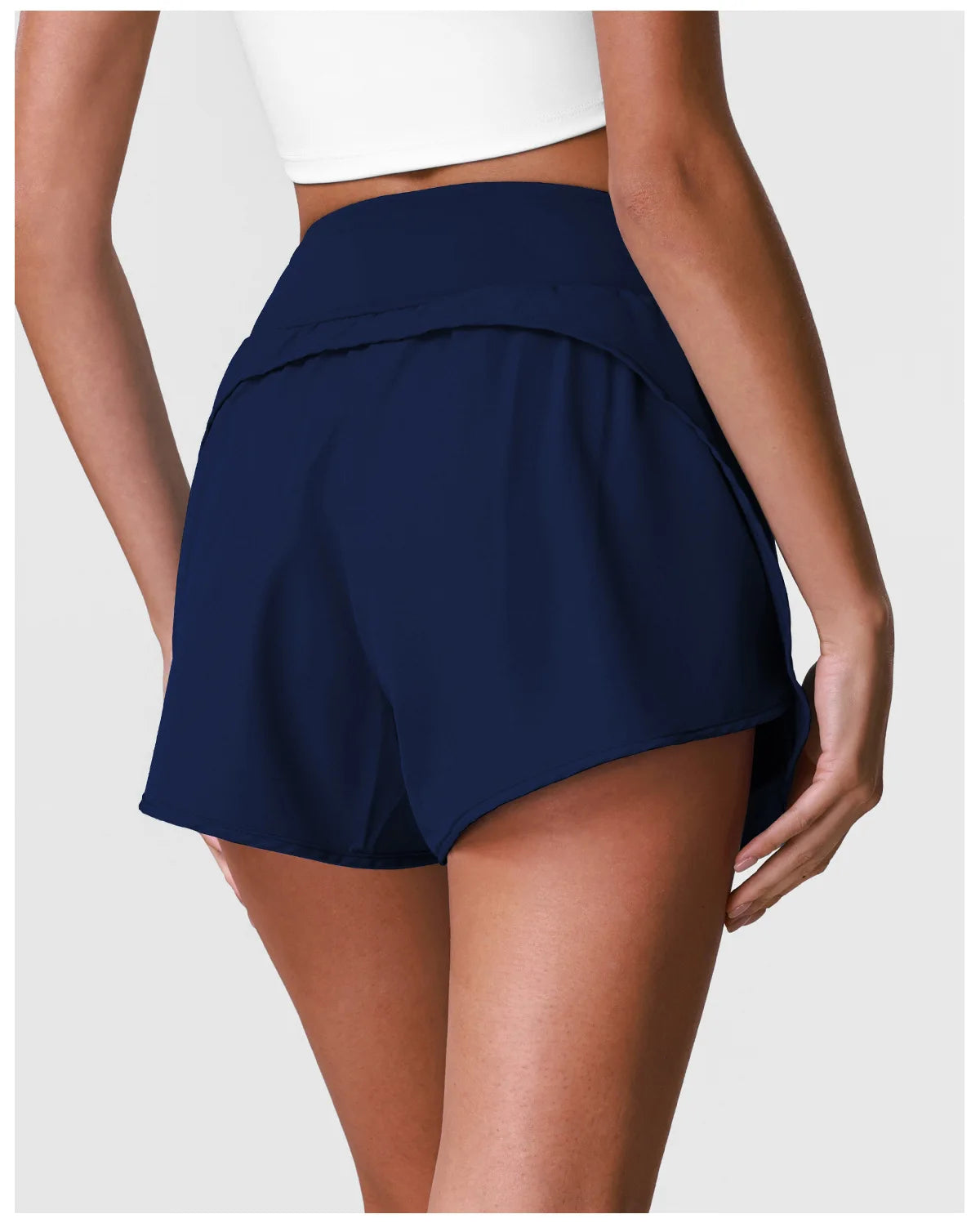 Summer Breathable Yoga Shorts V High Waist Pocket Loose Sports Pants Quick Drying Hip Lifting Running Training Fitness Shorts