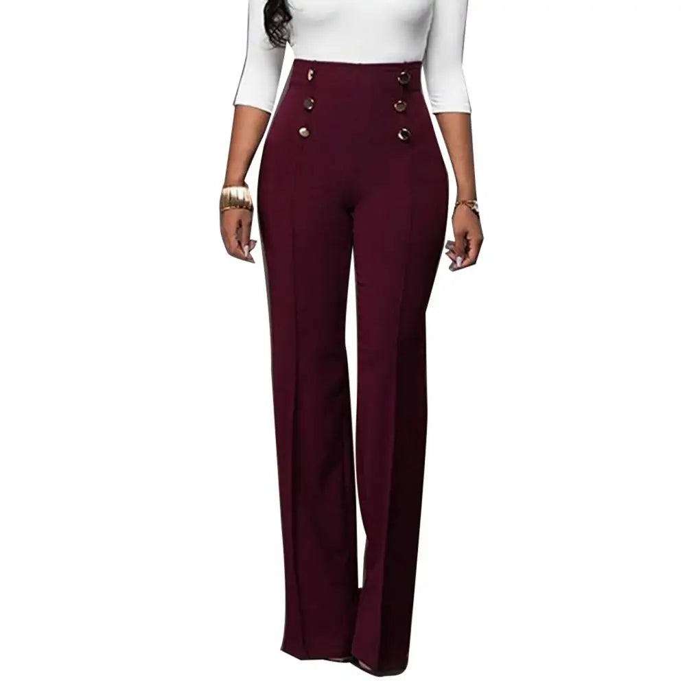 Trousers Loose Slim-fit Solid Color Women Wide Leg Pants for Casual Loose Trousers Solid Trouser Streetwear