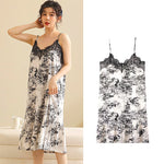 Summer Pajamas Lace Sling Camisolas Night Dress Plus Size Modal Lingerie Sleep Dress for Women Nightgown Retro Sexy Dress
