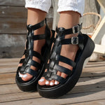Summer 2026 Cross with Open Toe Platform High Heel Sandals Cutout Breathable Women's Shoes