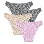 4Pcs/Set Women's Panties Low Rise Briefs Stretch Underwear Female Underpants Colorful Striped Panties Comfort Lingerie S-XL