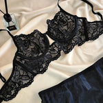 MOYISU White See-through Lace Big Breasts Small Bra Underwear Ultra Thin Set Sexy Pure Desire Underwear Underwear Underwear Set