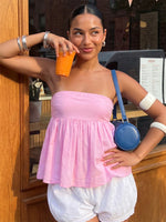 Women's Summer Tube Tops Solid Color Sleeveless Strapless Loose Bandeau Tops Casual Elegant Chic Shirts