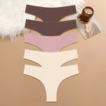 5PCS Seamless Maillard Panties Ultra-thin Brazilian panties Women Ice Silk Underwear Sexy Panty Low Waist G-string Female Solid