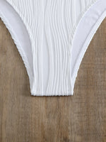 Sexy Halter V Neck Wrinkled Female Swimwear One Piece Swimsuit Women Backless Monokini High Leg Cut Bathing Suit Swim Beach Wear