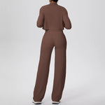 Yoga Set 3PCS Women Workout Sets Sportswear Gym Clothing Fitness zipper Long Sleeve High Waist Leggings Sports Suits Yoga Suit