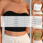 Women Strapless Bandeau Top Solid Color Sleeveless Cropped Tube Top Slim Fit Casual Bralette For Summer Invisible Wireless Bras