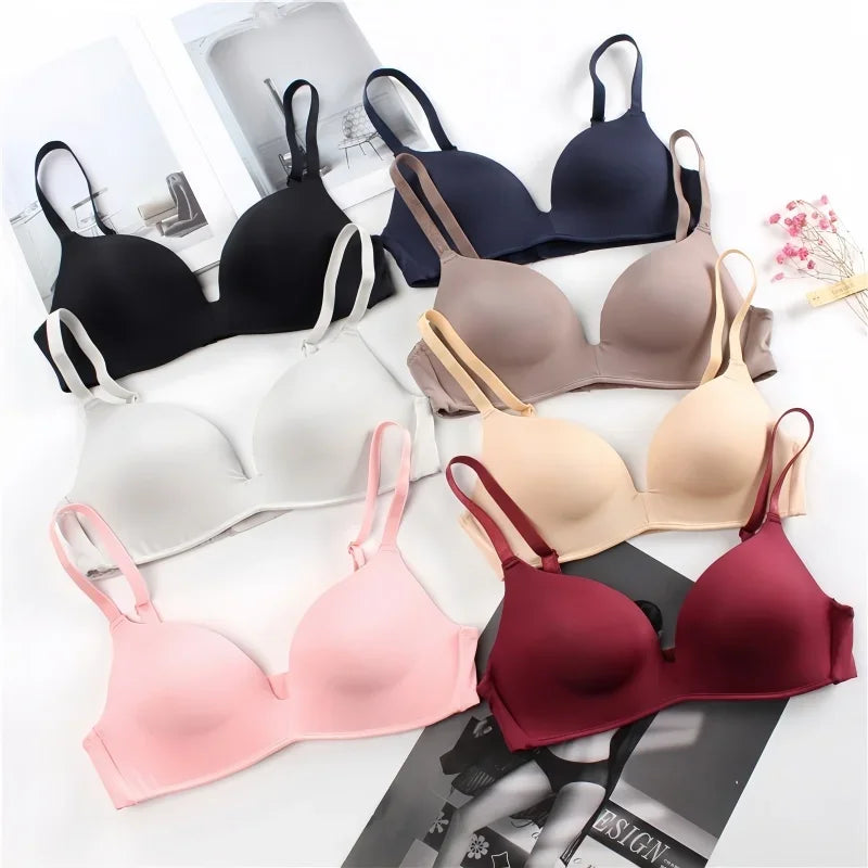 2Pcs/Set Padded Bras For Women Push Up Bra Underwear Non-wire Brassiere Sexy Lingerie Solid Color 3/4 Cup Comfort Intimates