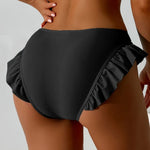 Summer Lotus Leaf Swimsuit for Women Bikini Women's Beach Shorts Defense Bare Swimwear Bather Biquini Solid Swimming Shorts