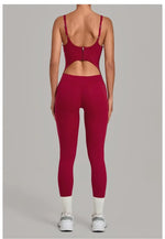 Women's Seamless Yoga Jumpsuits Sports Gym Fitness Backless Sleeveless Hip-lifting Pants One-piece Training Workout Bodysuits