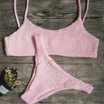 Sexy Wrinkled Butterfly Printed Bikini Female Swimsuit Women Swimwear Two-Pieces Bikini Set Bather Bathing Suit Swim Lady V713