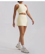 Sports Short Skirt Yoga Set 2PCS Women Tracksuit Gym Tennis Skirt Set Workout Sportswear Golf Dance Athletic Sport Suit