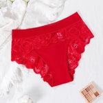 3pcs/pack Low Waist Floral Women's Panties Sexy Elegant Lady Briefs Underwear Fashion Style Breathable Comfort Female Underpants