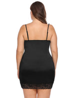 Plus Size 3XL Women Nightdress Lace Trim Slip Dress Sexy Strap Sleepwear Pajamas Nightgown Elegant Lingerie Home Wear