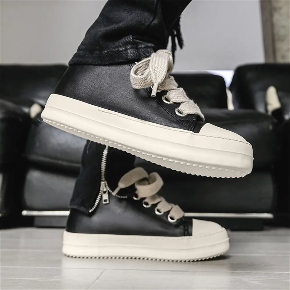 2025 Big Size 44 Women's Platform Skate Shoes Fashion Summer Black Pink Red Lace-up Men Sporty Vulcanize Casual Flat Shoes