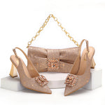Doershow hot selling Shoes and Bags To Match Set Italy Party Pumps Italian Matching Shoe and Bag Set for Party! 1-10